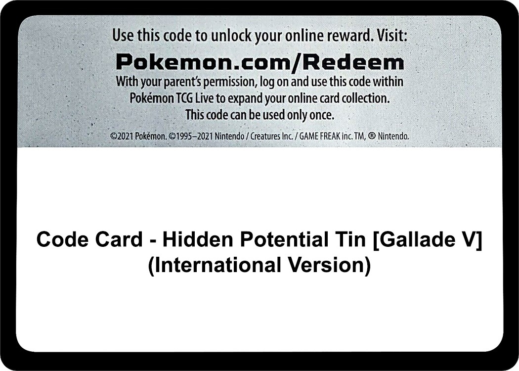 Code Card - Hidden Potential Tin [Gallade V] (International Version)