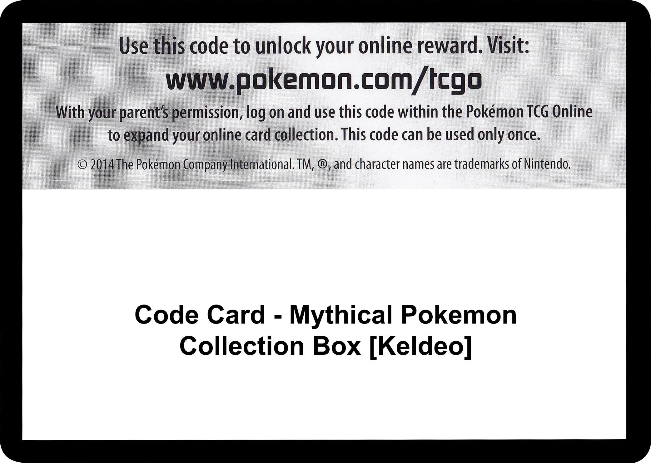 Code Card - Mythical Pokemon Collection Box [Keldeo]