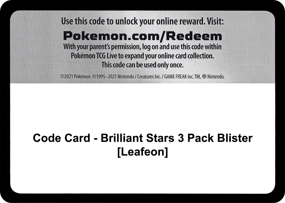 Code Card - Brilliant Stars 3 Pack Blister [Leafeon]