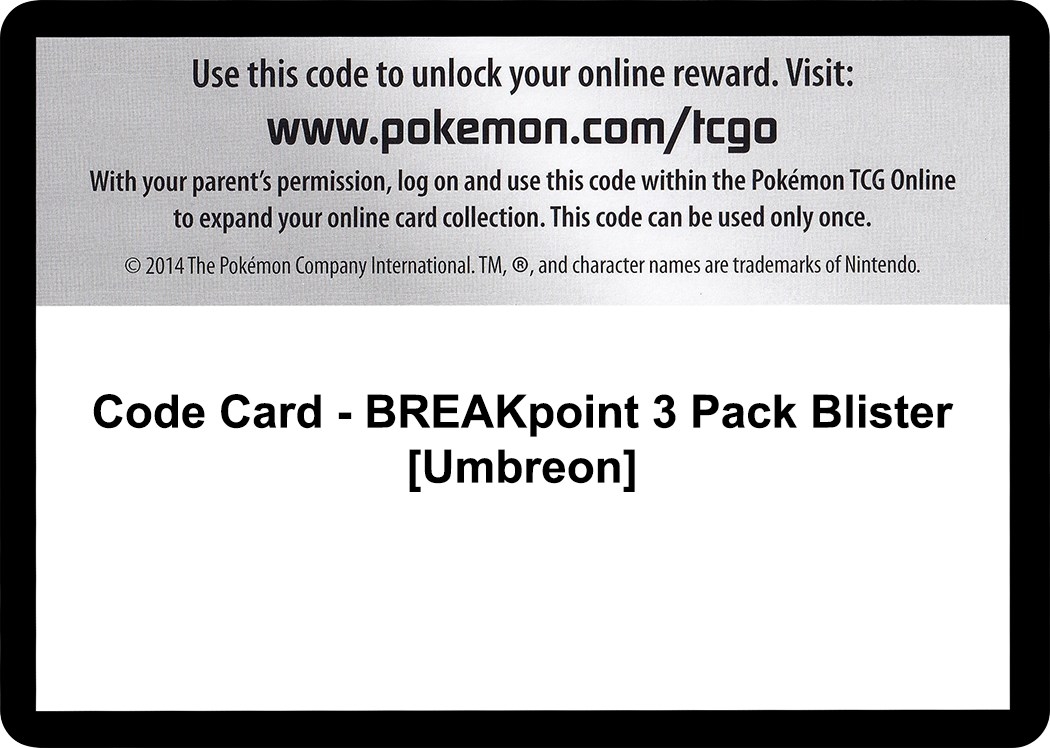 Code Card - BREAKpoint 3 Pack Blister [Umbreon]