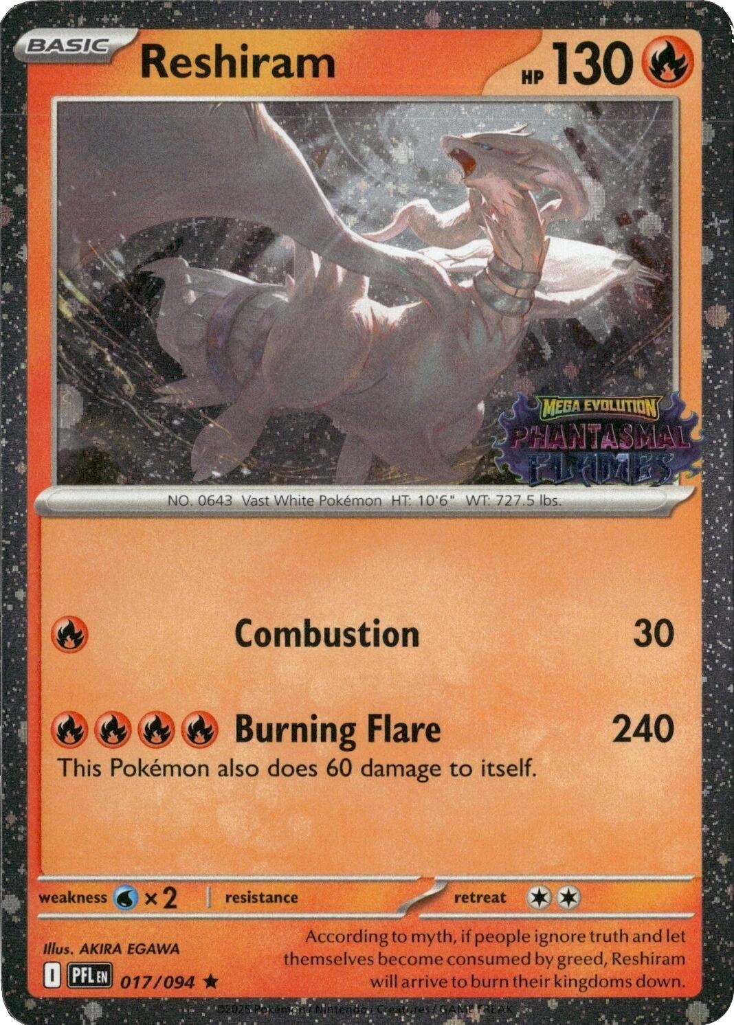 Reshiram (Phantasmal Flames Stamped)