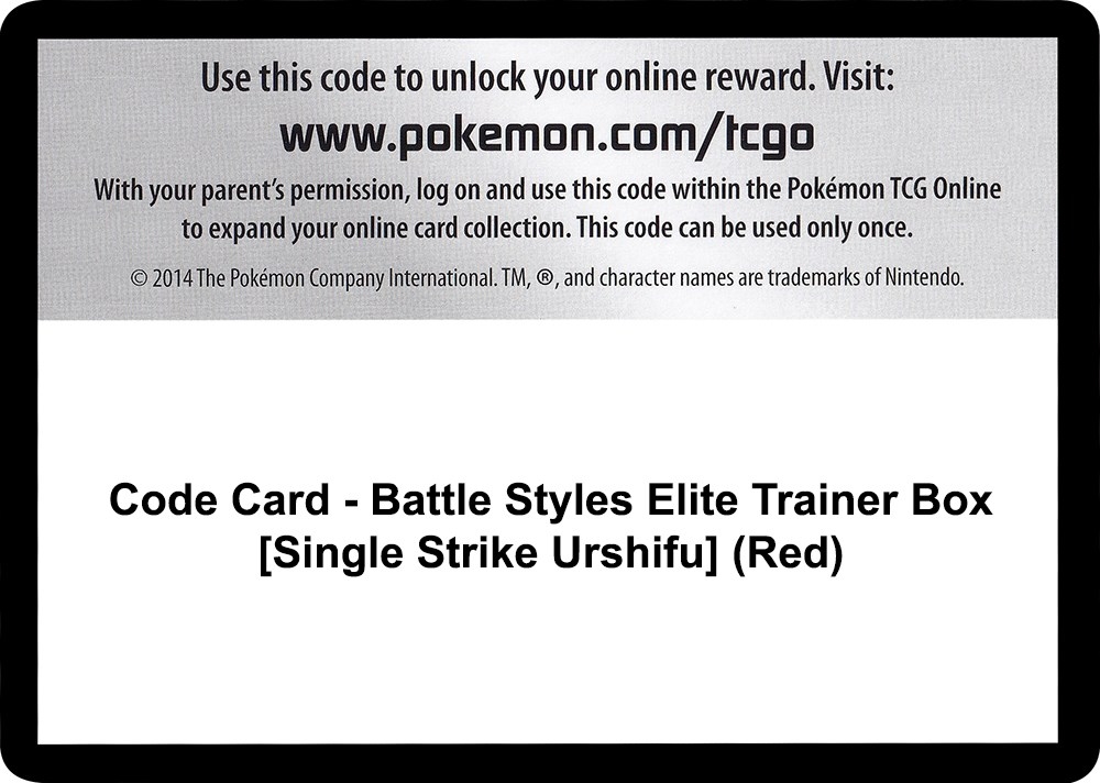 Code Card - Battle Styles Elite Trainer Box [Single Strike Urshifu] (Red)