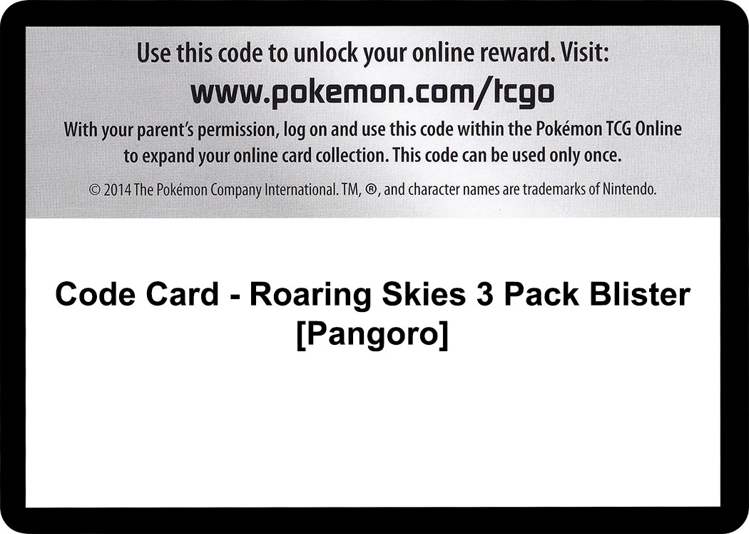 Code Card - Roaring Skies 3 Pack Blister [Pangoro]