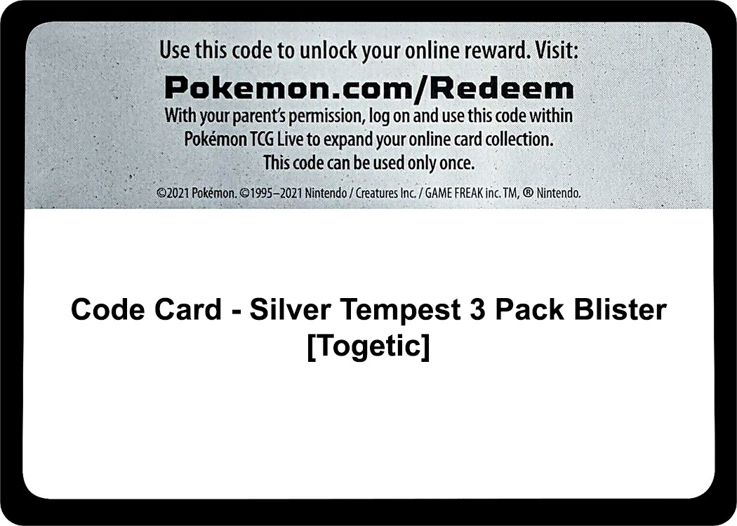 Code Card - Silver Tempest 3 Pack Blister [Togetic]