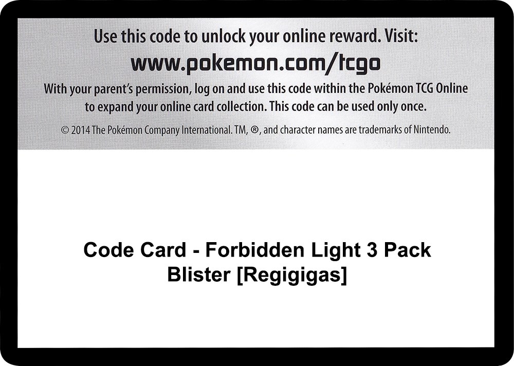 Code Card - Forbidden Light 3 Pack Blister [Regigigas]