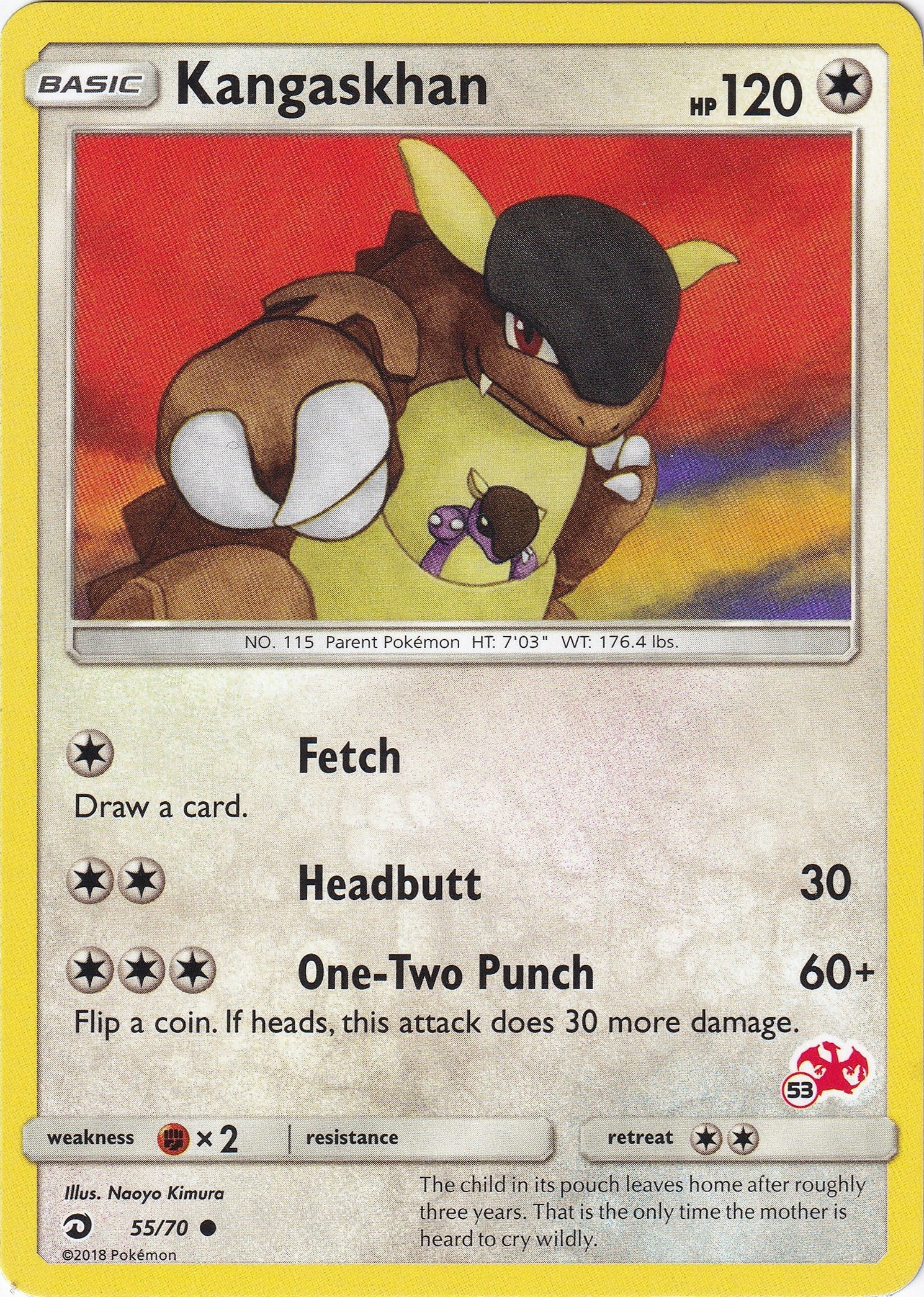 Kangaskhan - 55/70 (#53 Charizard Stamped)