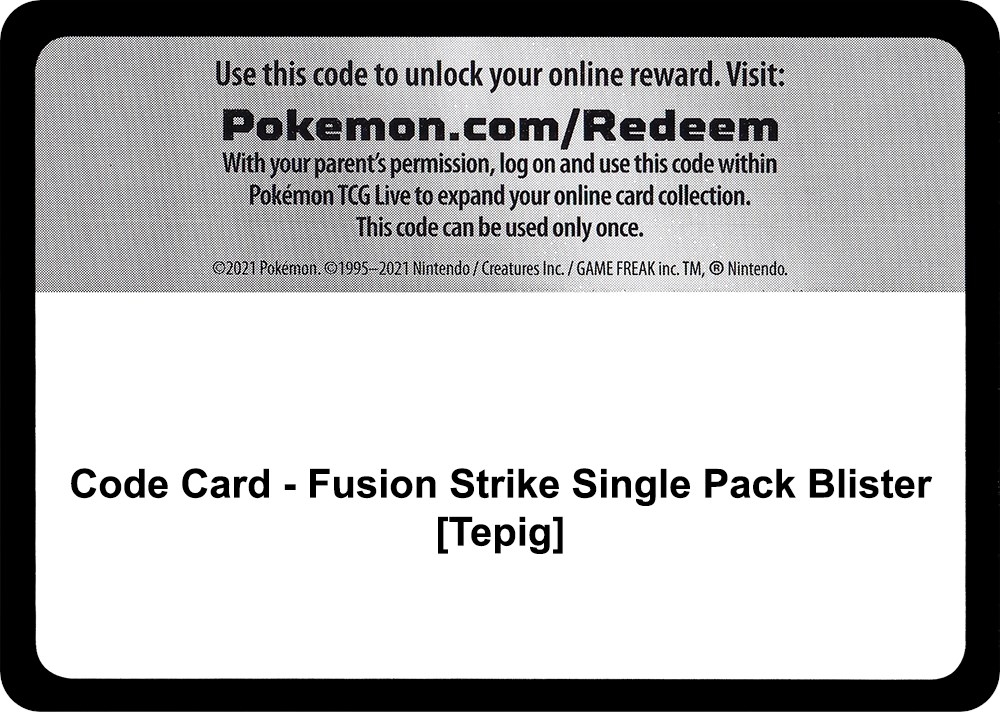 Code Card - Fusion Strike Single Pack Blister [Tepig]