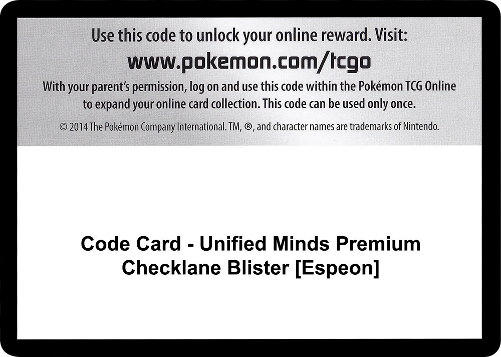 Code Card - Unified Minds Premium Checklane Blister [Espeon]