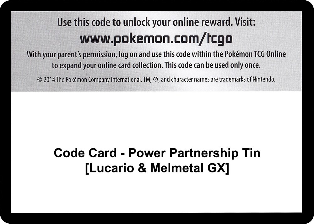 Code Card - Power Partnership Tin [Lucario & Melmetal GX]