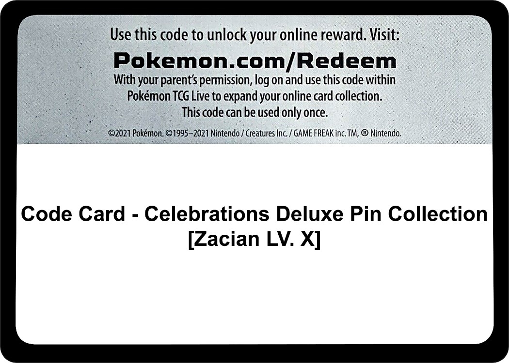 Code Card - Celebrations Deluxe Pin Collection [Zacian LV. X]