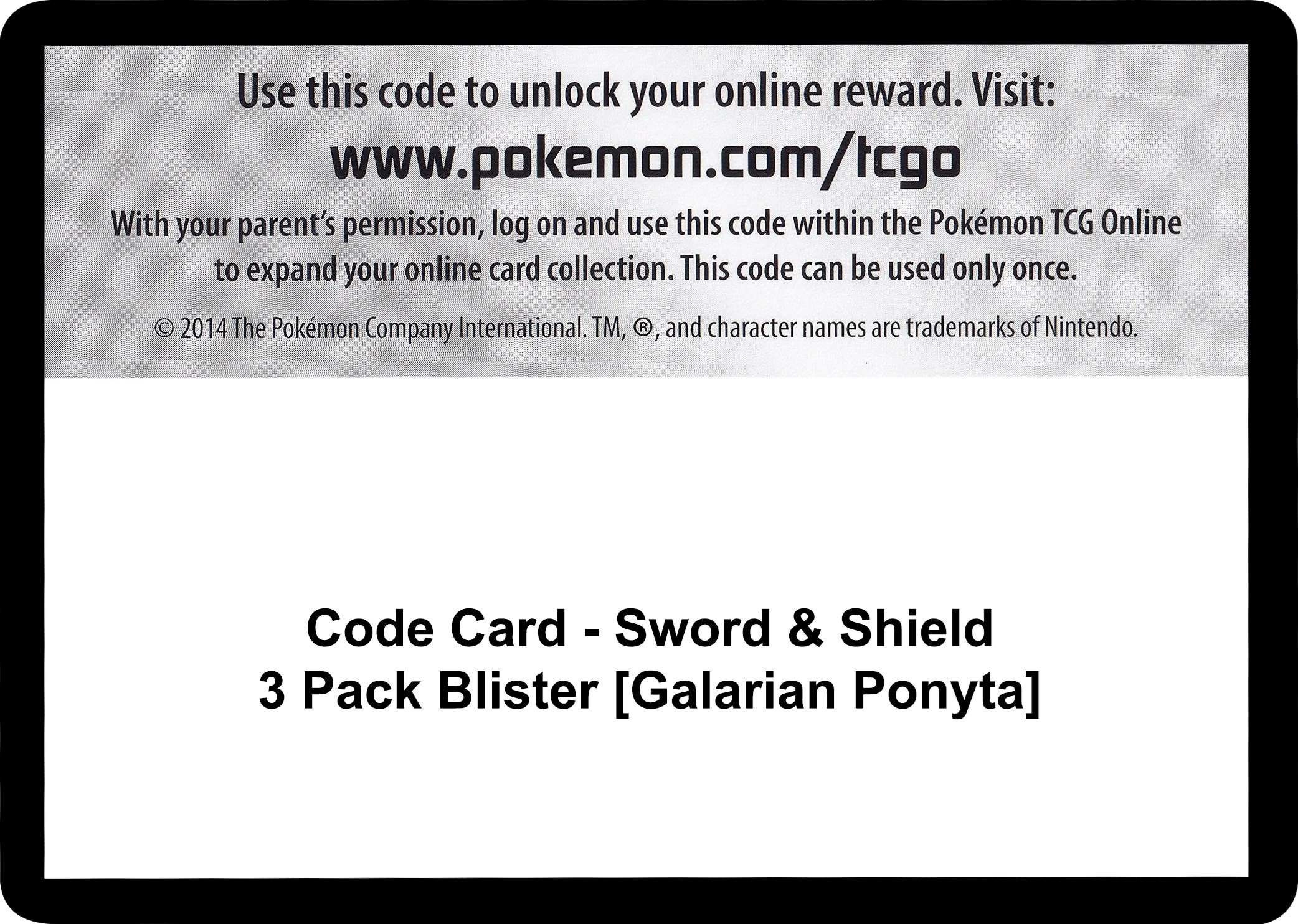 Code Card - Sword & Shield 3 Pack Blister [Galarian Ponyta]