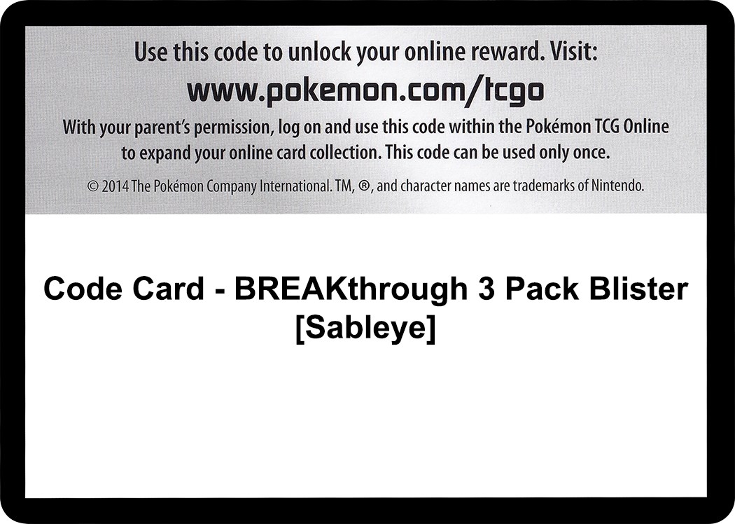 Code Card - BREAKthrough 3 Pack Blister [Sableye]