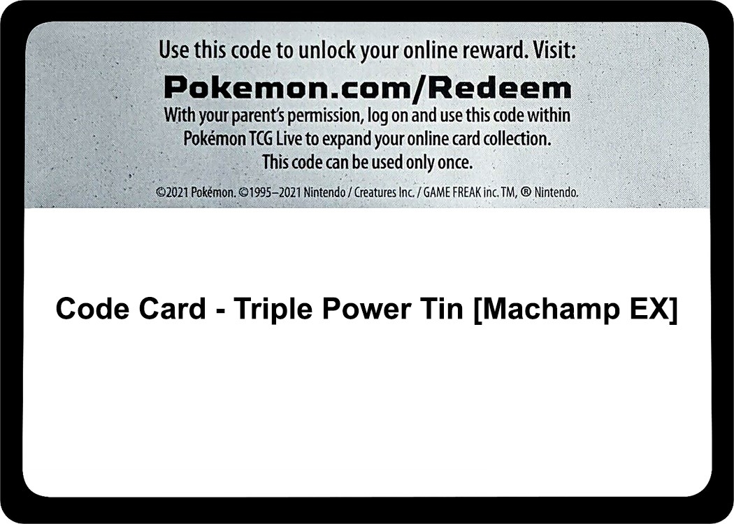 Code Card - Triple Power Tin [Machamp EX]