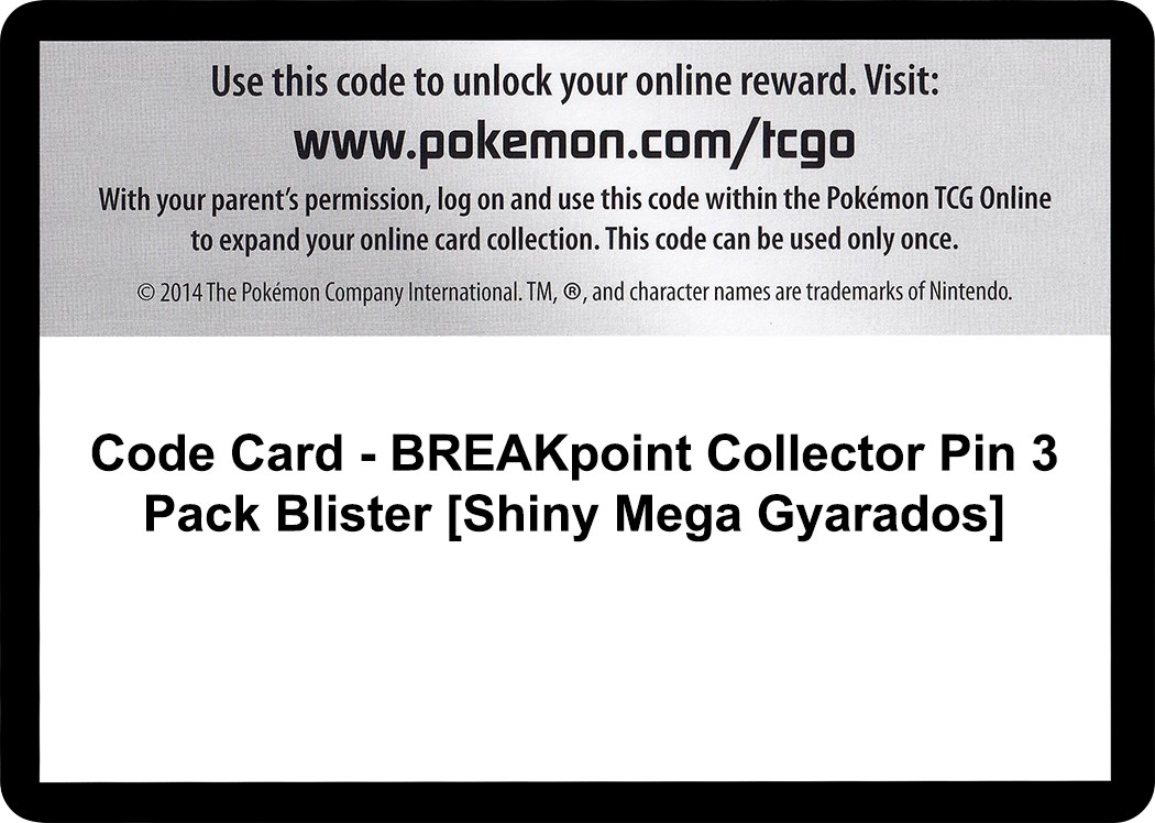 Code Card - BREAKpoint Collector Pin 3 Pack Blister [Shiny Mega Gyarados]