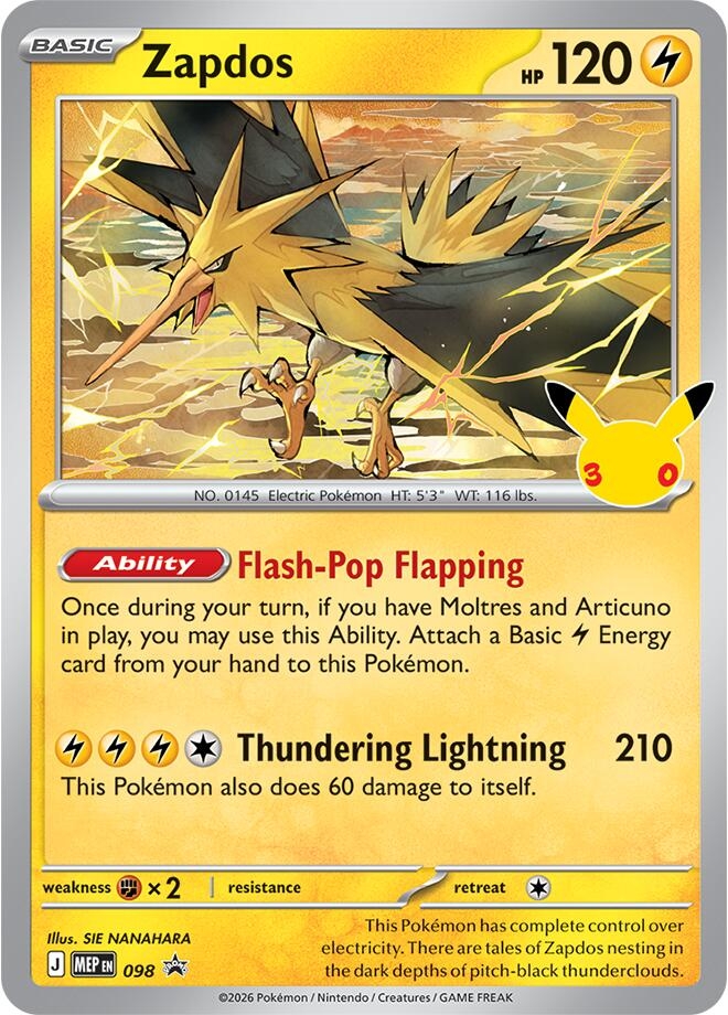 Zapdos - 098 (30th Celebration)