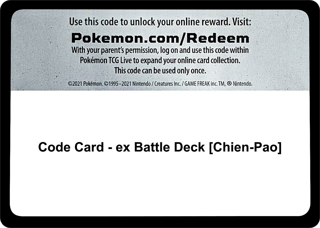 Code Card - ex Battle Deck [Chien-Pao]