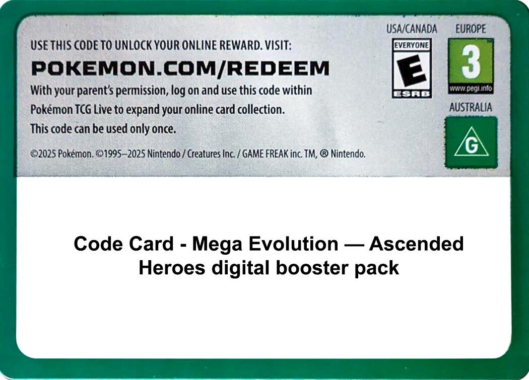 Code Card - Ascended Heroes Booster Pack
