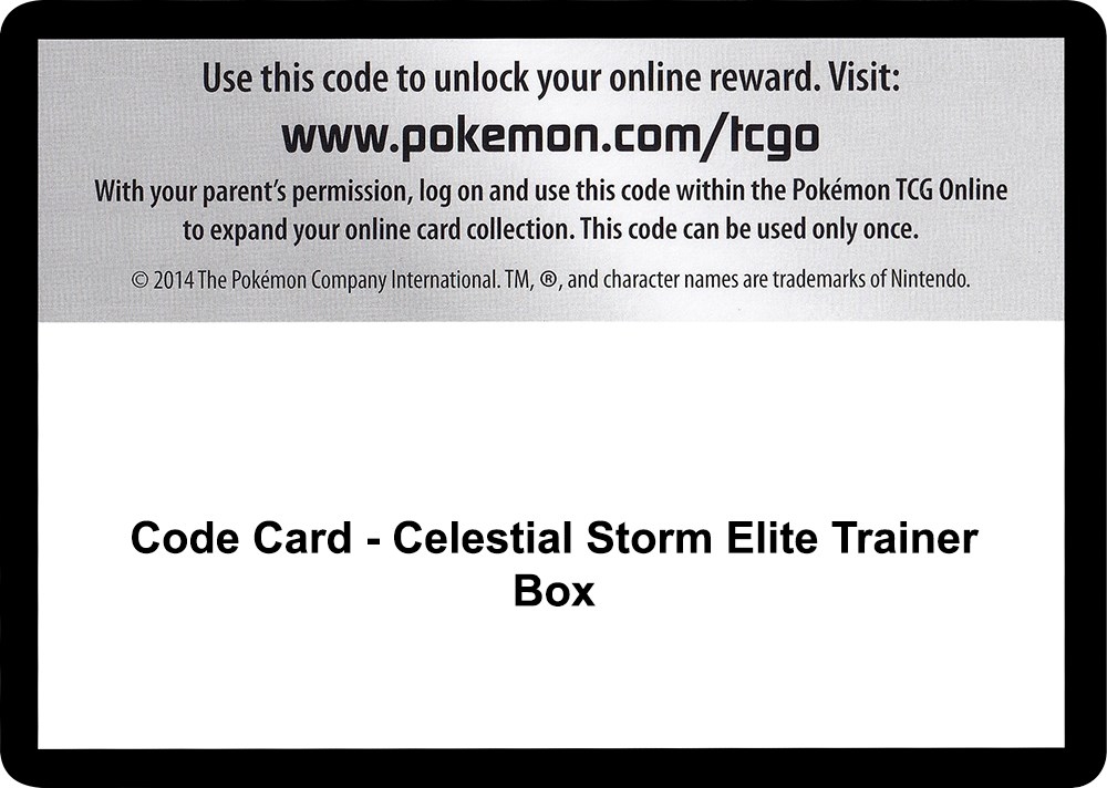 Code Card - Celestial Storm Elite Trainer Box