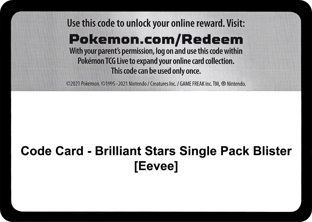 Code Card - Brilliant Stars Single Pack Blister [Eevee]
