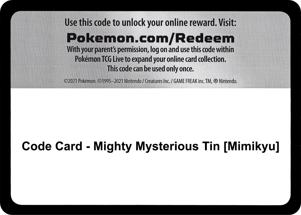 Code Card - Mighty Mysterious Tin [Mimikyu]