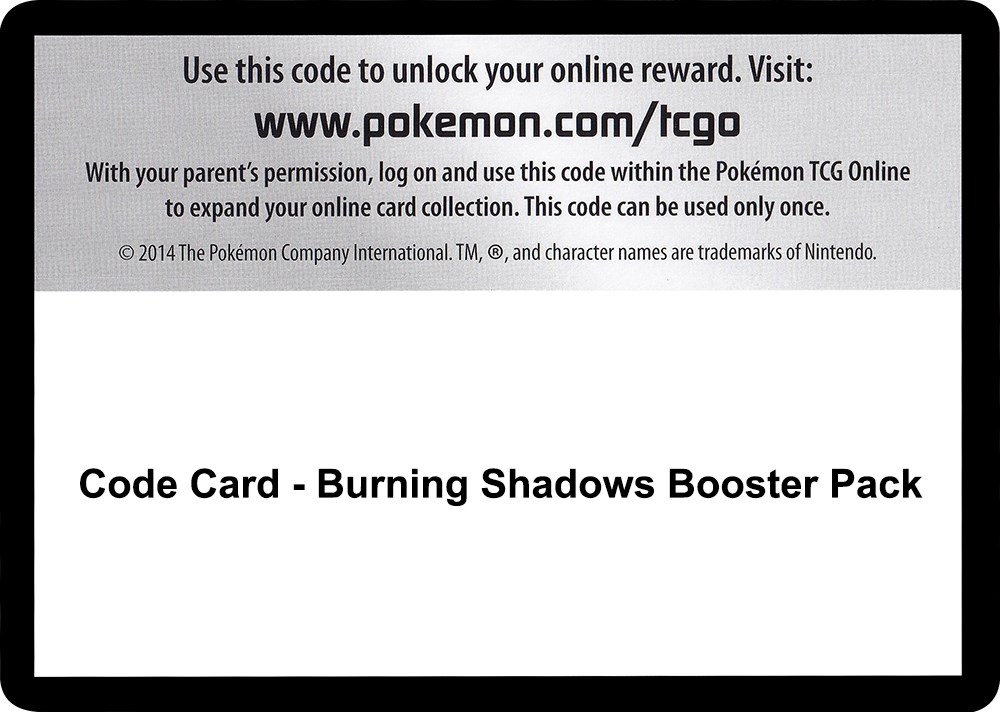 Code Card - Burning Shadows Booster Pack