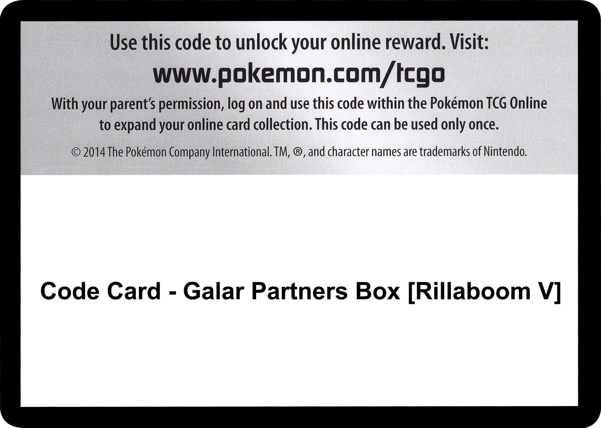 Code Card - Galar Partners Box [Rillaboom V]