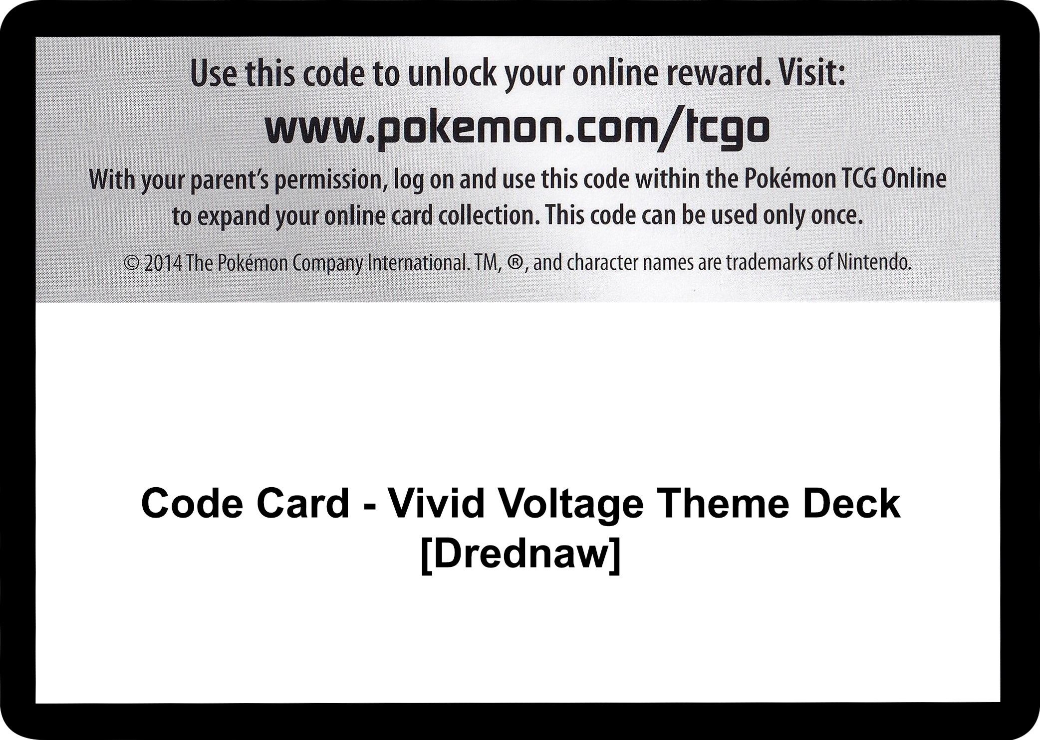 Code Card - Vivid Voltage Theme Deck [Drednaw]