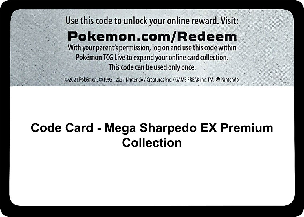 Code Card - Mega Sharpedo EX Premium Collection