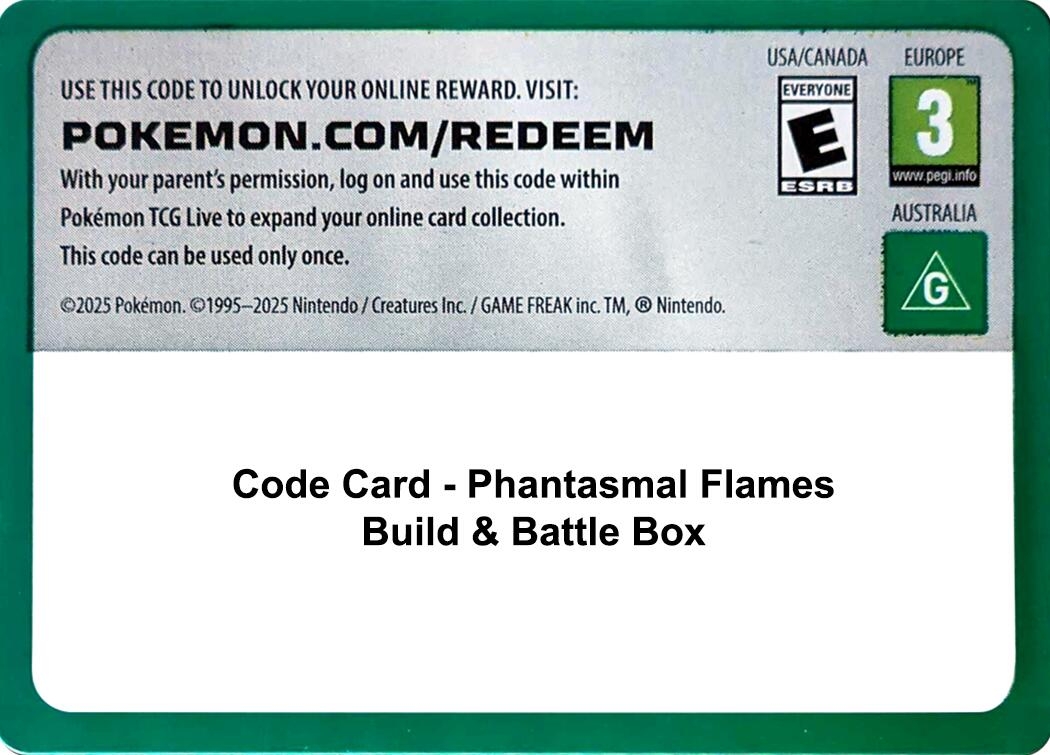 Code Card - Phantasmal Flames Build & Battle Box