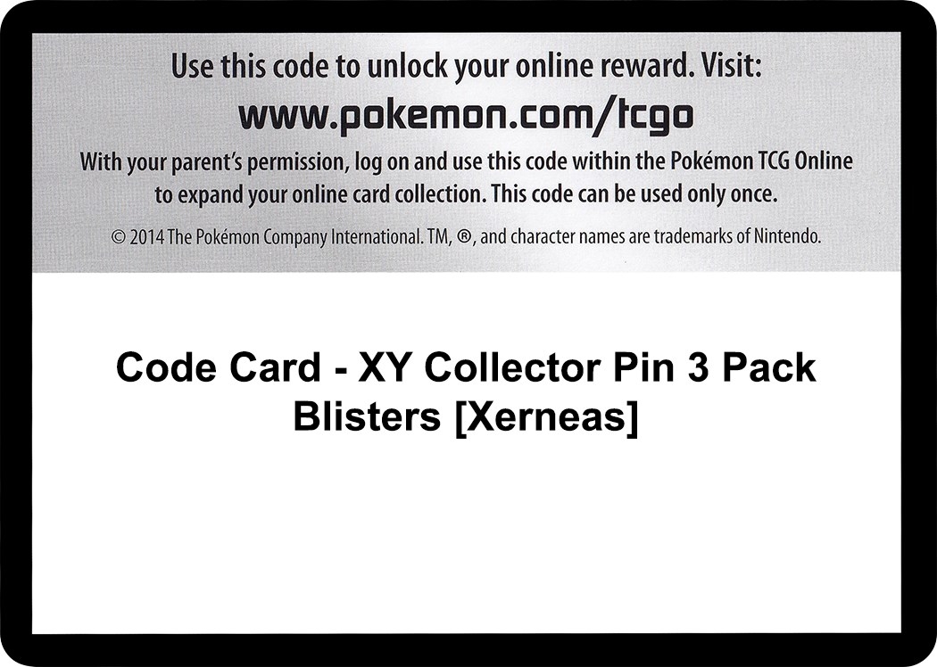 Code Card - XY Collector Pin 3 Pack Blisters [Xerneas]