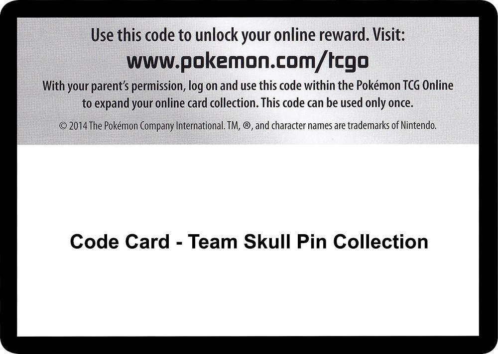 Code Card - Team Skull Pin Collection