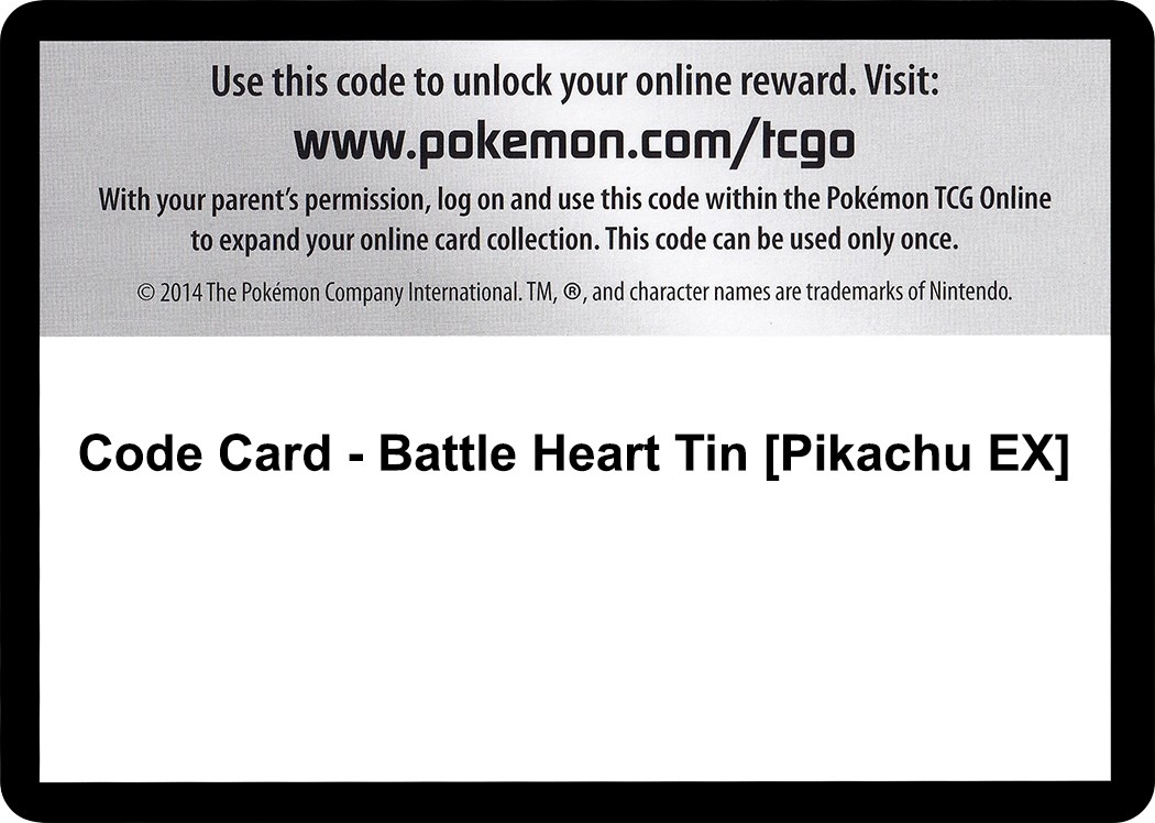 Code Card - Battle Heart Tin [Pikachu EX]