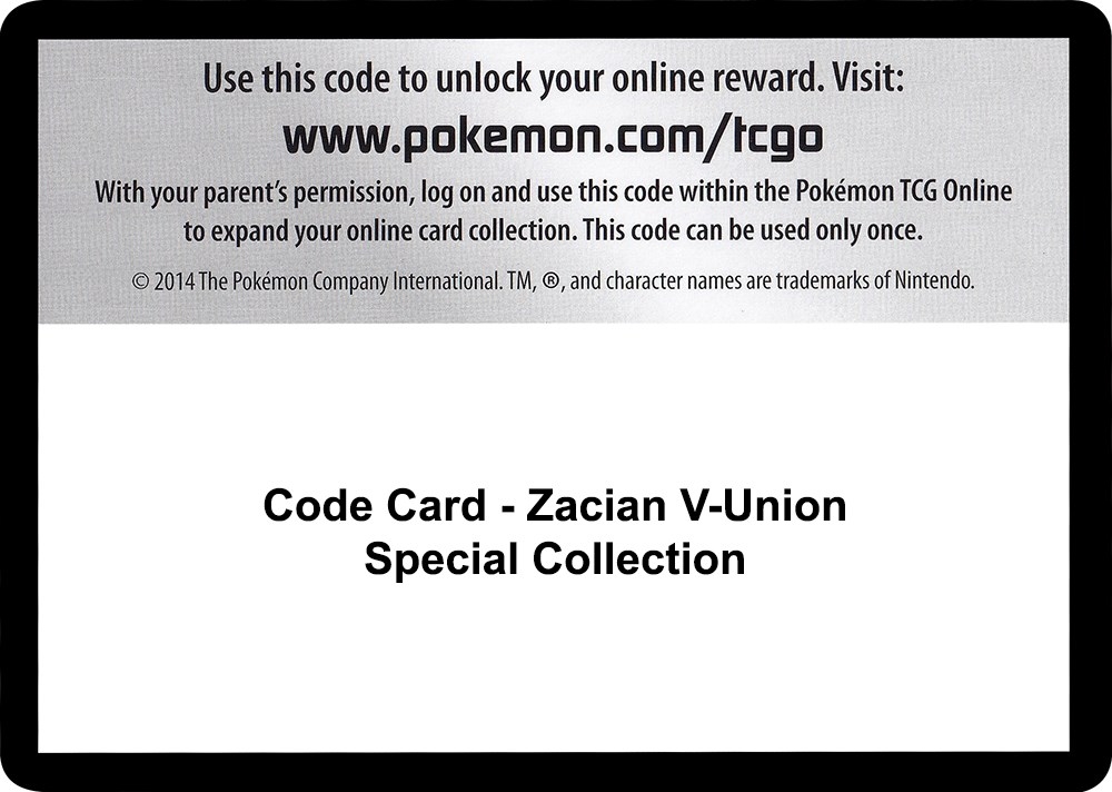 Code Card - Zacian V-UNION Special Collection