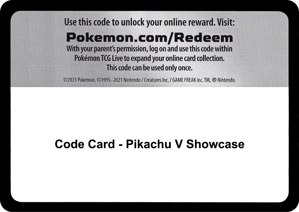 Code Card - Pikachu V Showcase