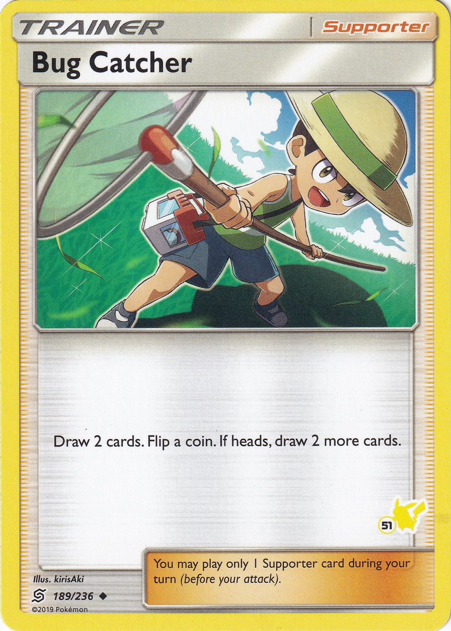 Bug Catcher - 189/236 (#51 Pikachu Stamped)