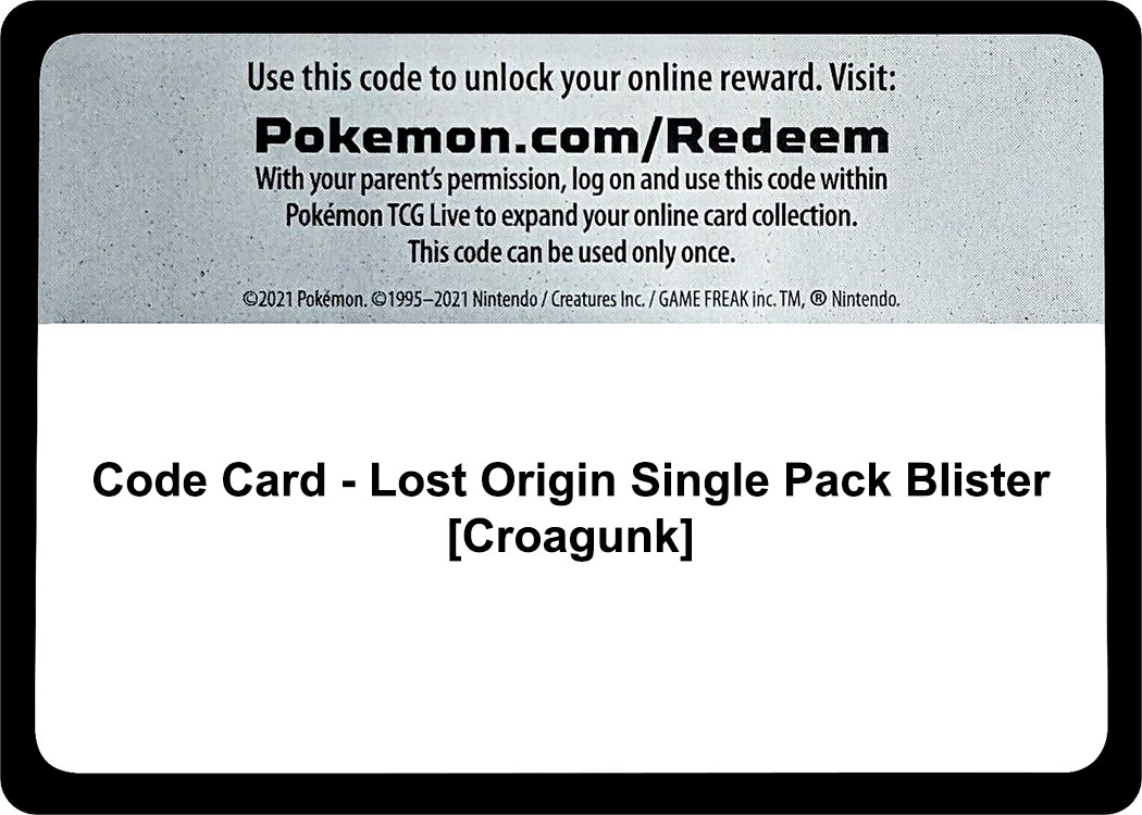 Code Card - Lost Origin Single Pack Blister [Croagunk]