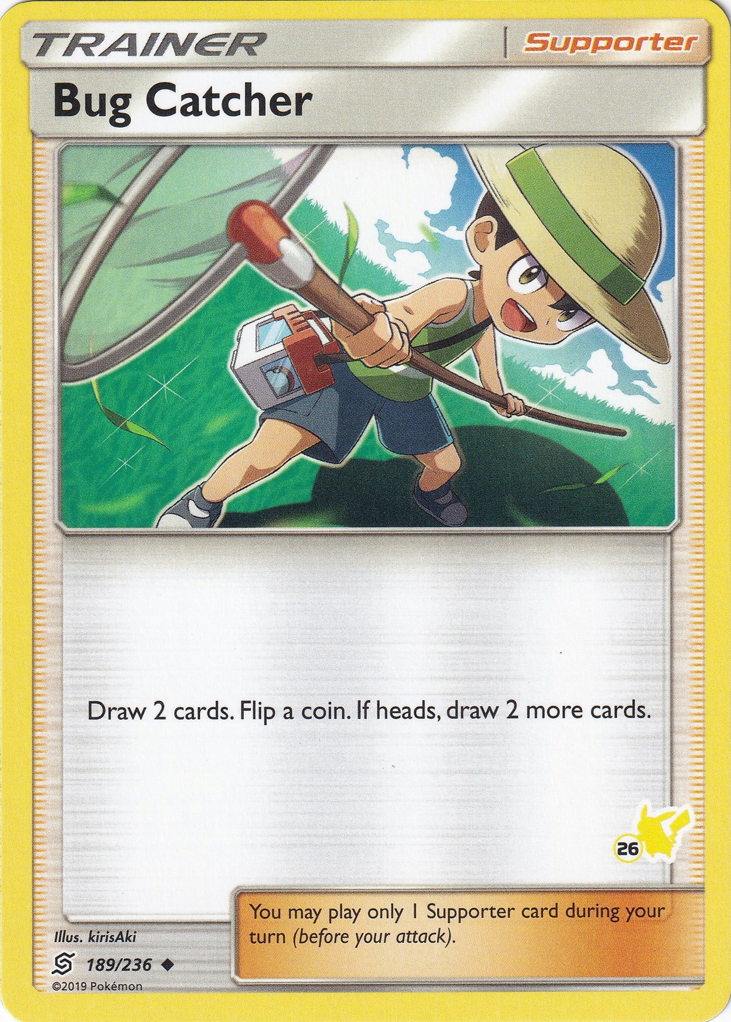 Bug Catcher - 189/236 (#26 Pikachu Stamped)