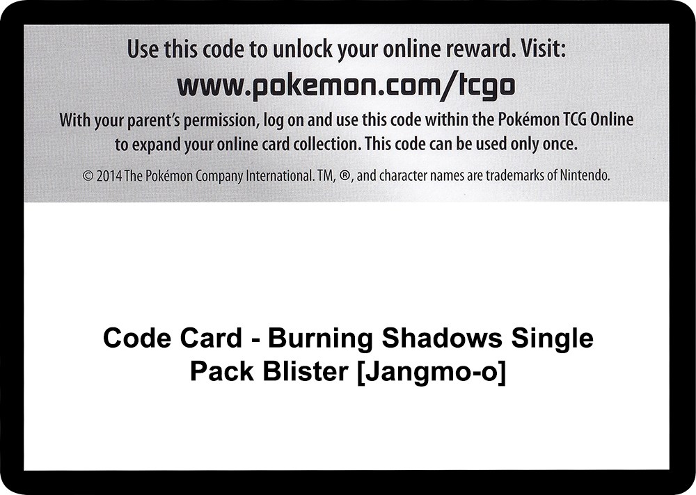 Code Card - Burning Shadows Single Pack Blister [Jangmo-o]