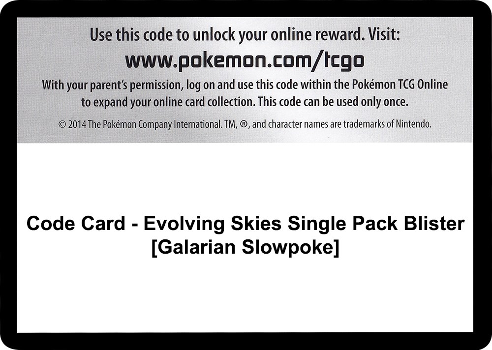 Code Card - Evolving Skies Single Pack Blister [Galarian Slowpoke]