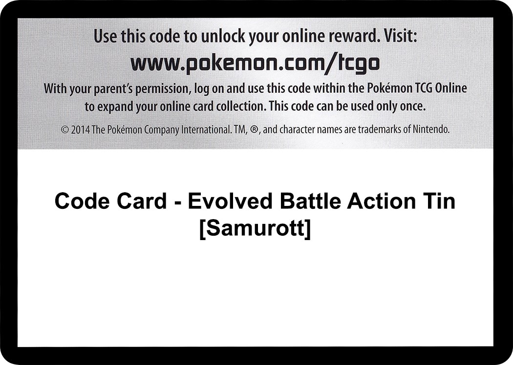 Code Card - Evolved Battle Action Tin [Samurott]