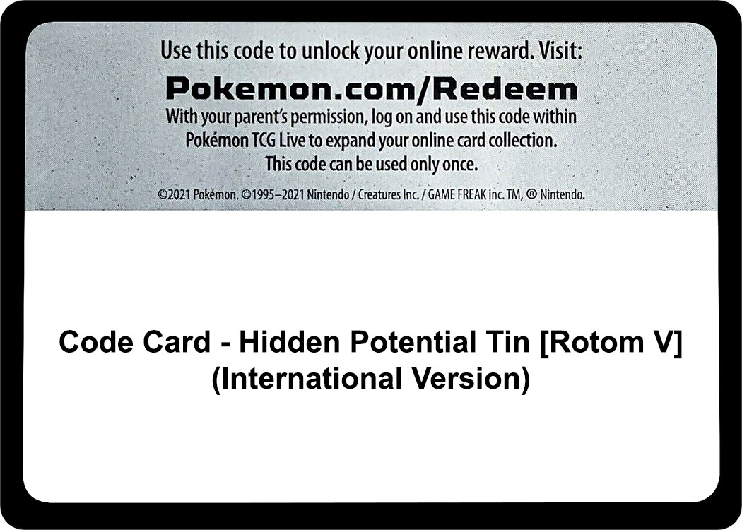 Code Card - Hidden Potential Tin [Rotom V] (International Version)