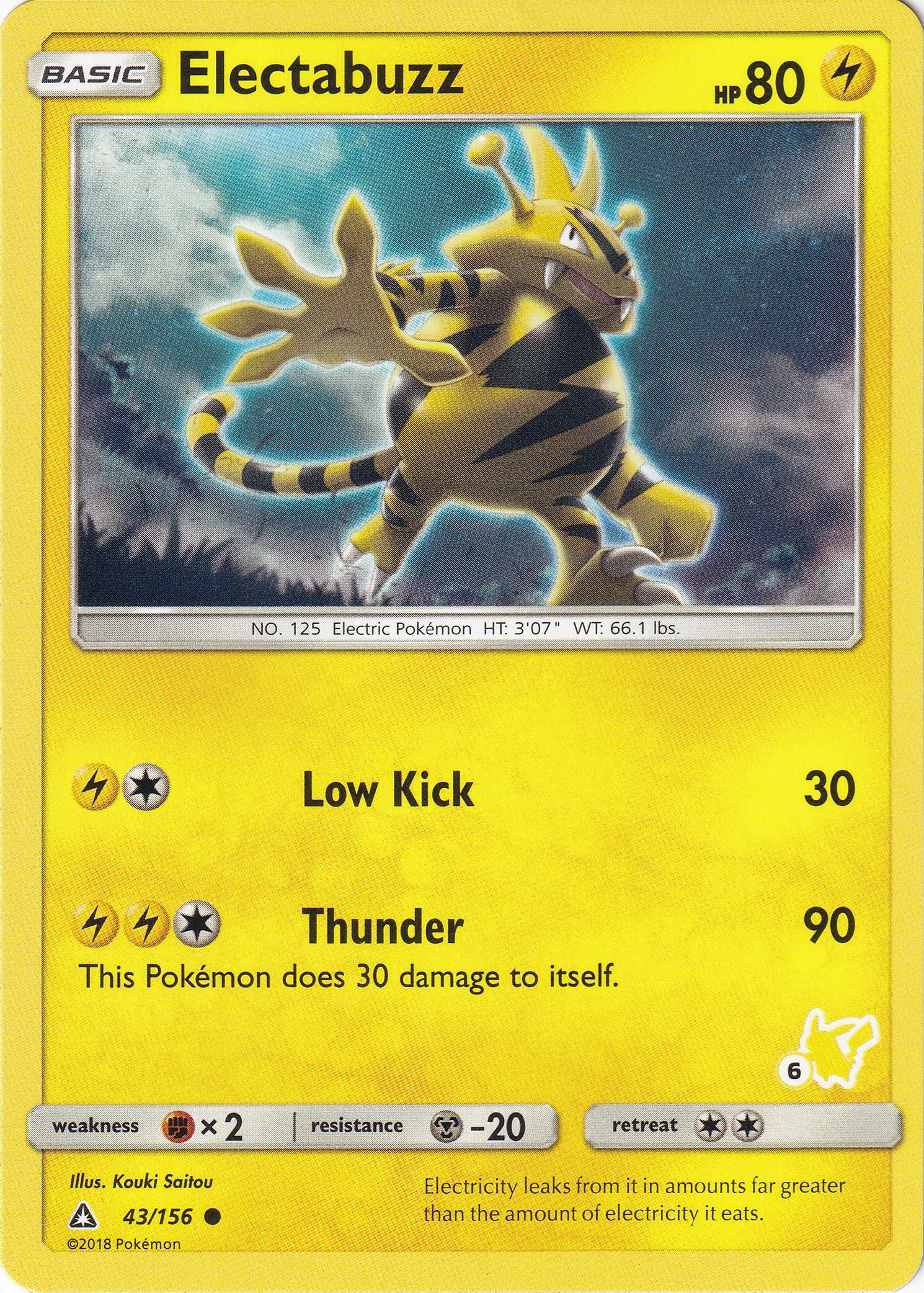 Electabuzz - 43/156 (#6 Pikachu Stamped)