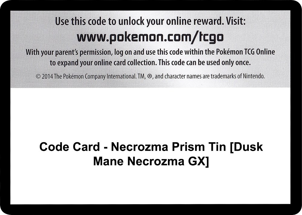 Code Card - Necrozma Prism Tin [Dusk Mane Necrozma GX]