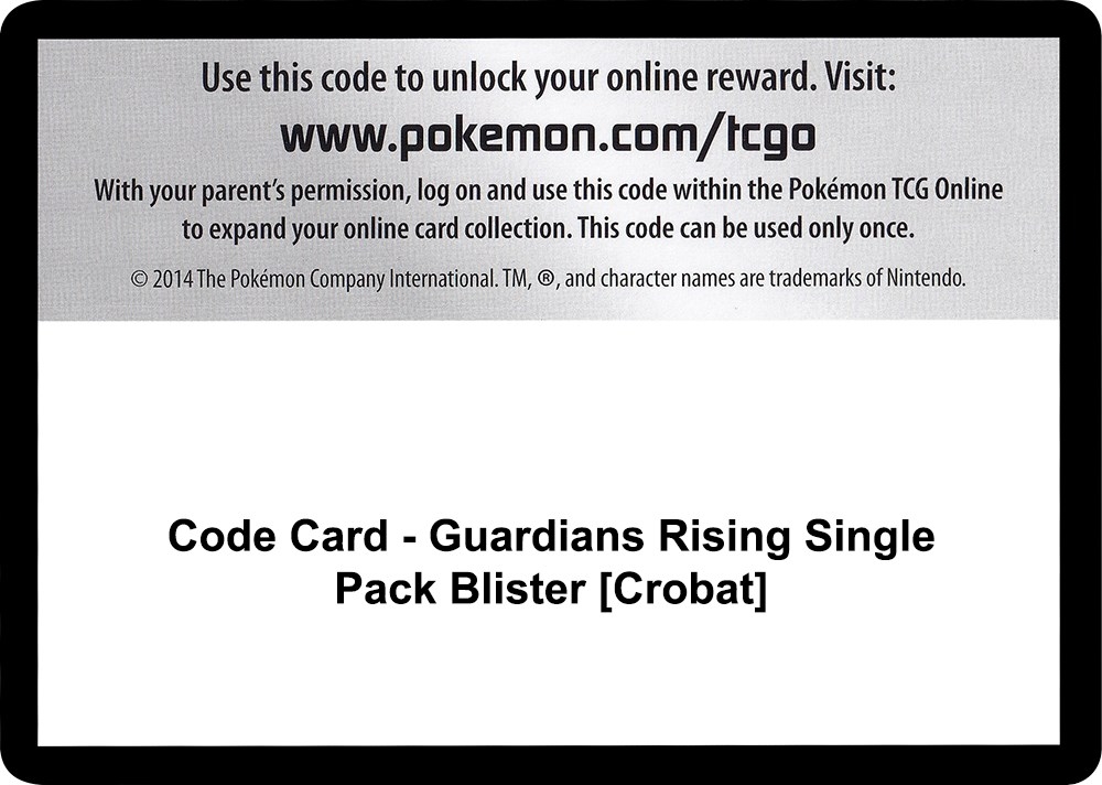 Code Card - Guardians Rising Single Pack Blister [Crobat]