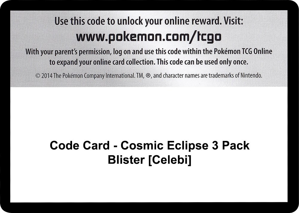 Code Card - Cosmic Eclipse 3 Pack Blister [Celebi]
