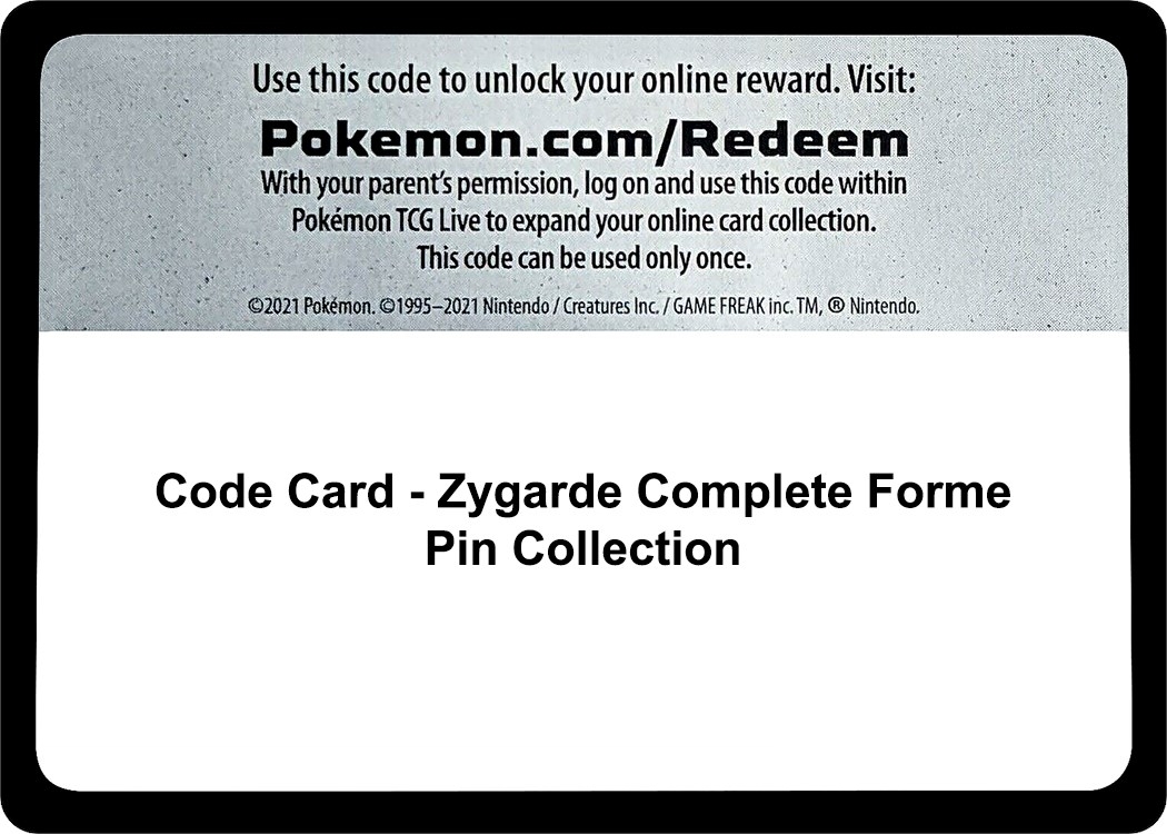 Code Card - Zygarde Complete Forme Pin Collection