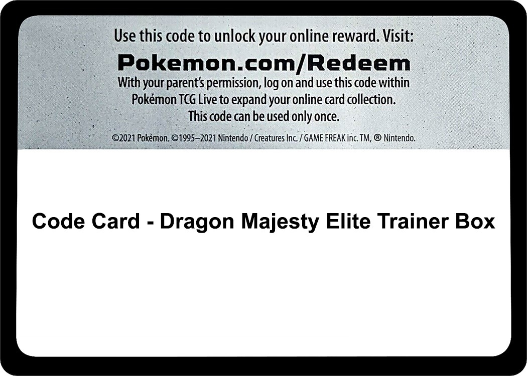 Code Card - Dragon Majesty Elite Trainer Box