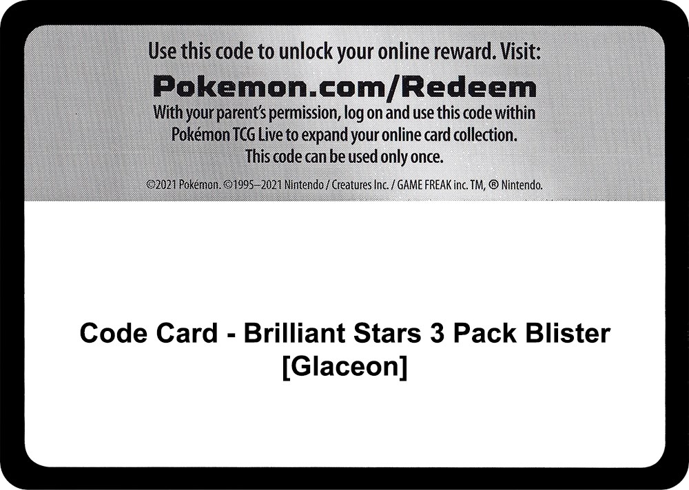 Code Card - Brilliant Stars 3 Pack Blister [Glaceon]