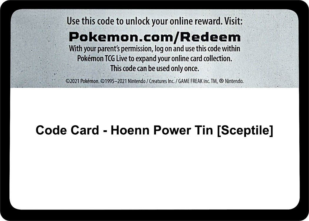 Code Card - Hoenn Power Tin [Sceptile]