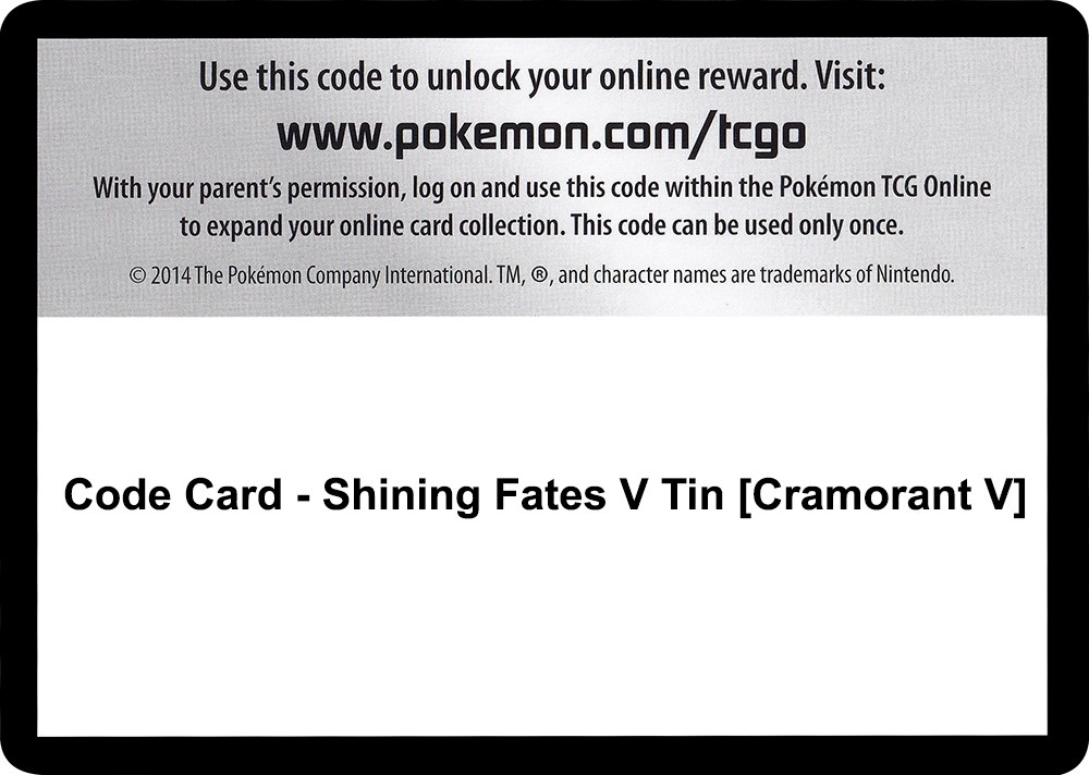 Code Card - Shining Fates V Tin [Cramorant V]